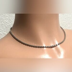 Classic Silver Twisted Chain Necklace
